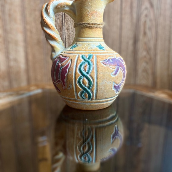 Mexican Pottery Pitcher with Nautical Ornament - Picture 5 of 9